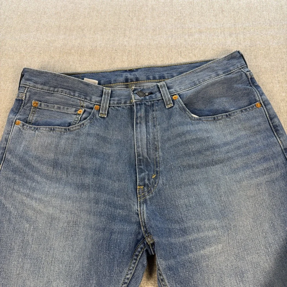 Levis 505 Jeans Mens 34x32 Denim Regular Fit Straight Leg Medium‎ Wash Stretch